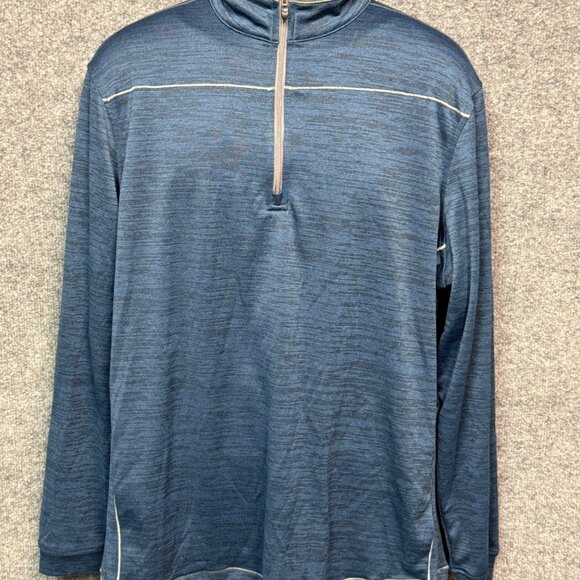 Pebble Beach Mens XL Blue Quarter-Zip Pullover Dry-Luxe Performance Long Sleeve - Picture 7 of 9